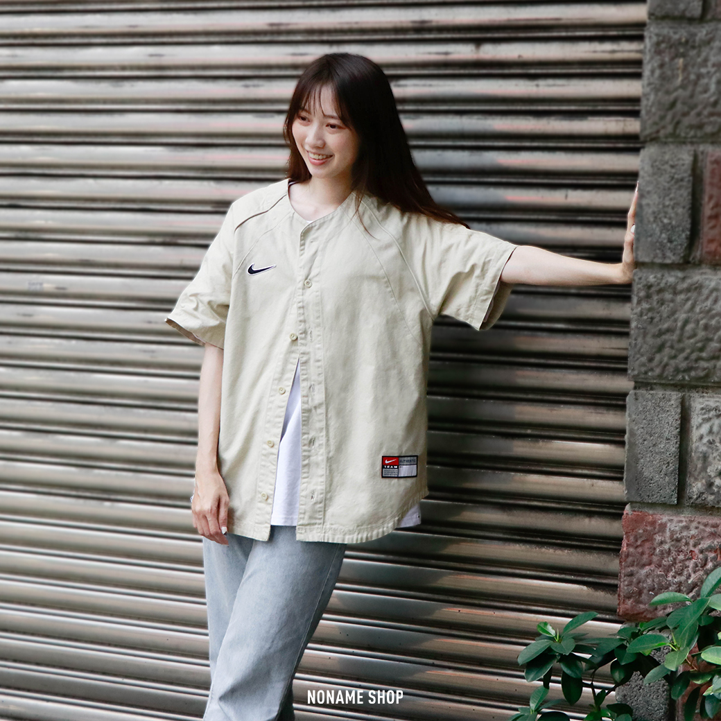 NIKE SB SKATE BASEBALL JERSEY 男女款重磅棒球襯衫亞麻色