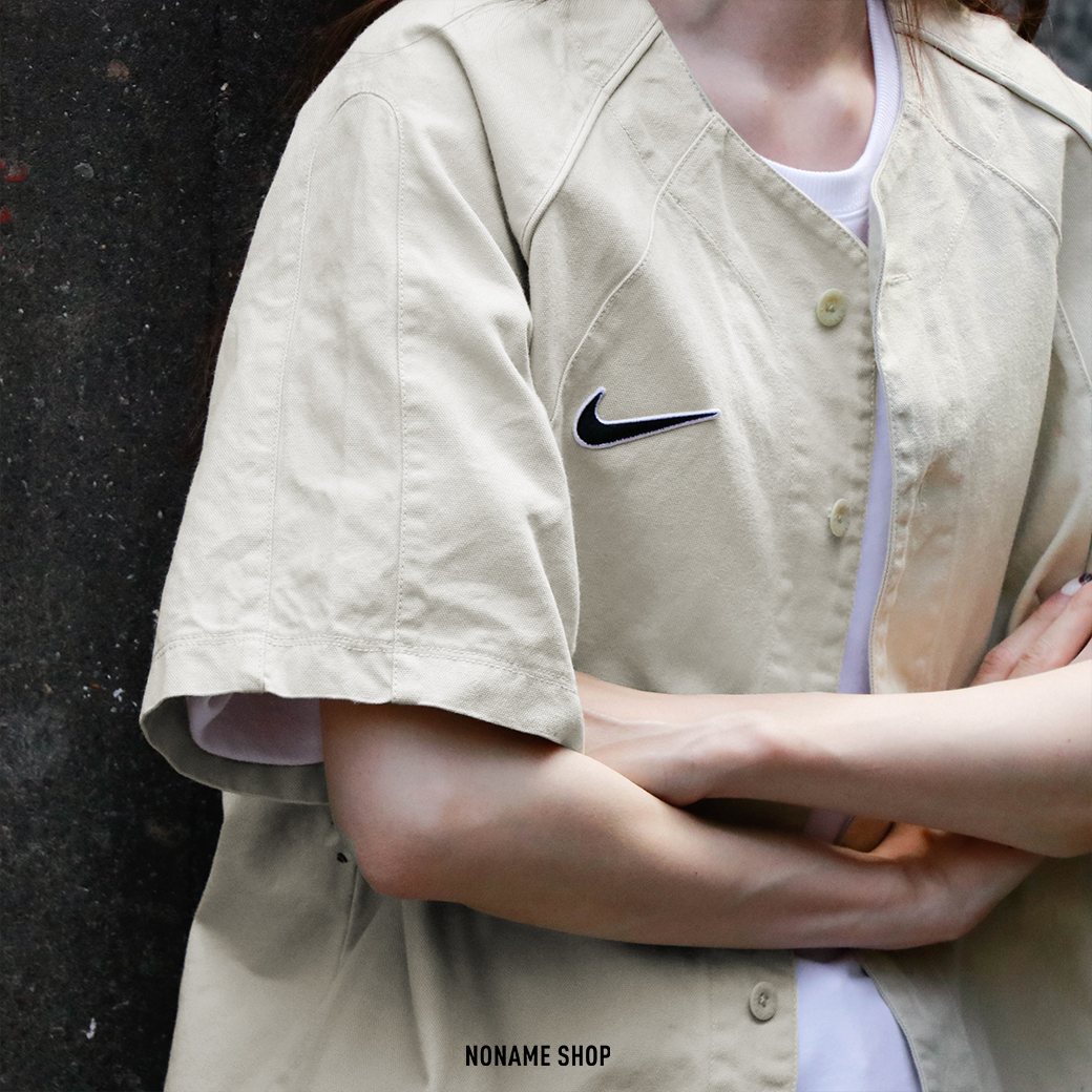 NIKE SB SKATE BASEBALL JERSEY 男女款重磅棒球襯衫亞麻色