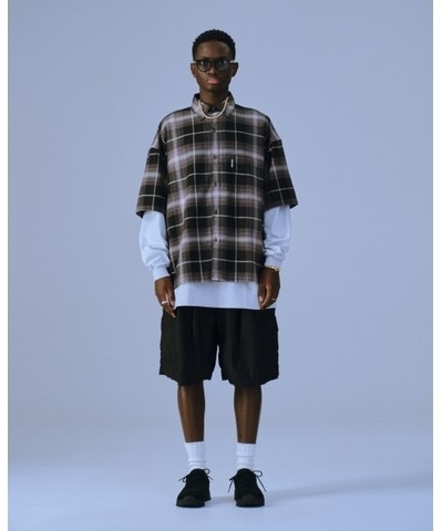 COOTIE PRODUCTIONS - R/C OMBRE CHECK S/S SHIRT / BLACK