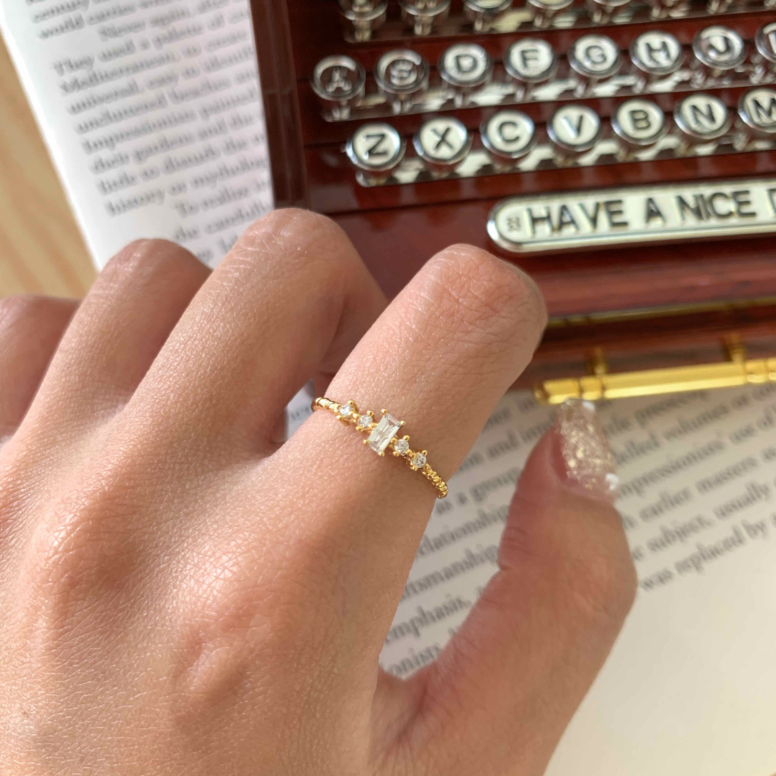 🇰🇷925 silver 方鑽捲捲戒指｜2 color