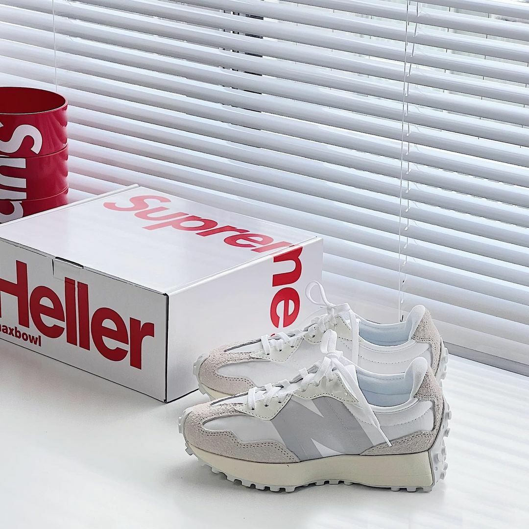 New Balance 327 白絲綢 奶油白 白灰 白色 復古 休閒鞋 WS327SFD