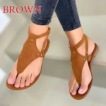 Women Sandals Summer Outdoor Beach Flip-flop Sandals Solid Fashion Gladiator Sandals Women Flats Casual Ladies Shoes