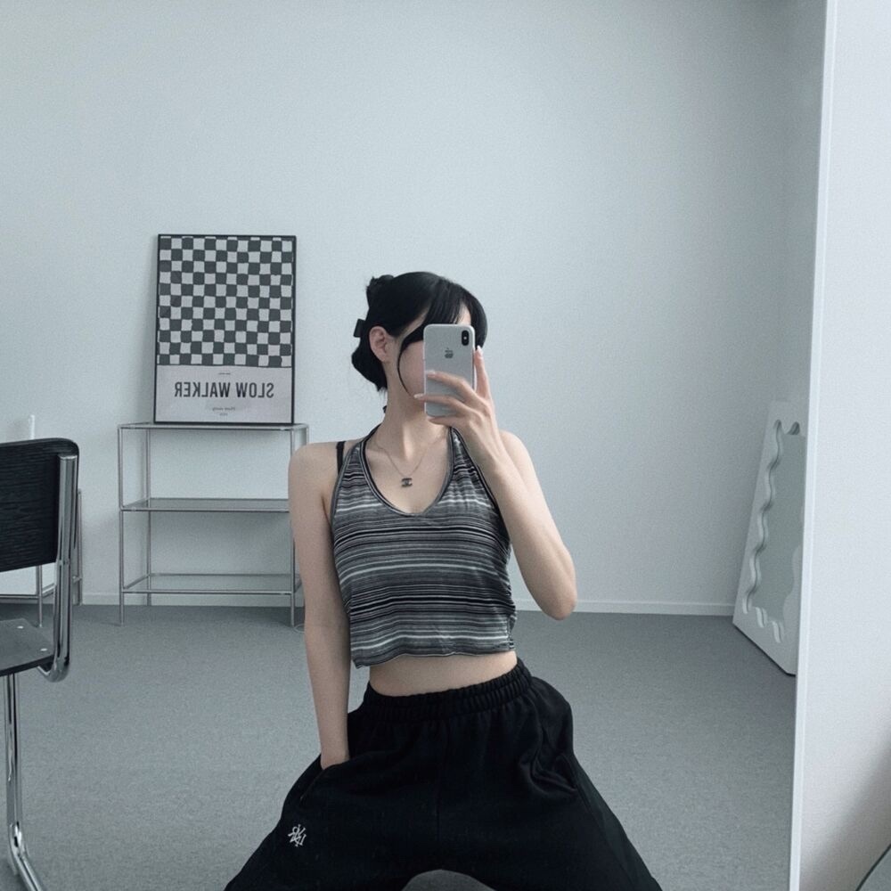 KR 幼間條 掛頸 背心 2 COLORS