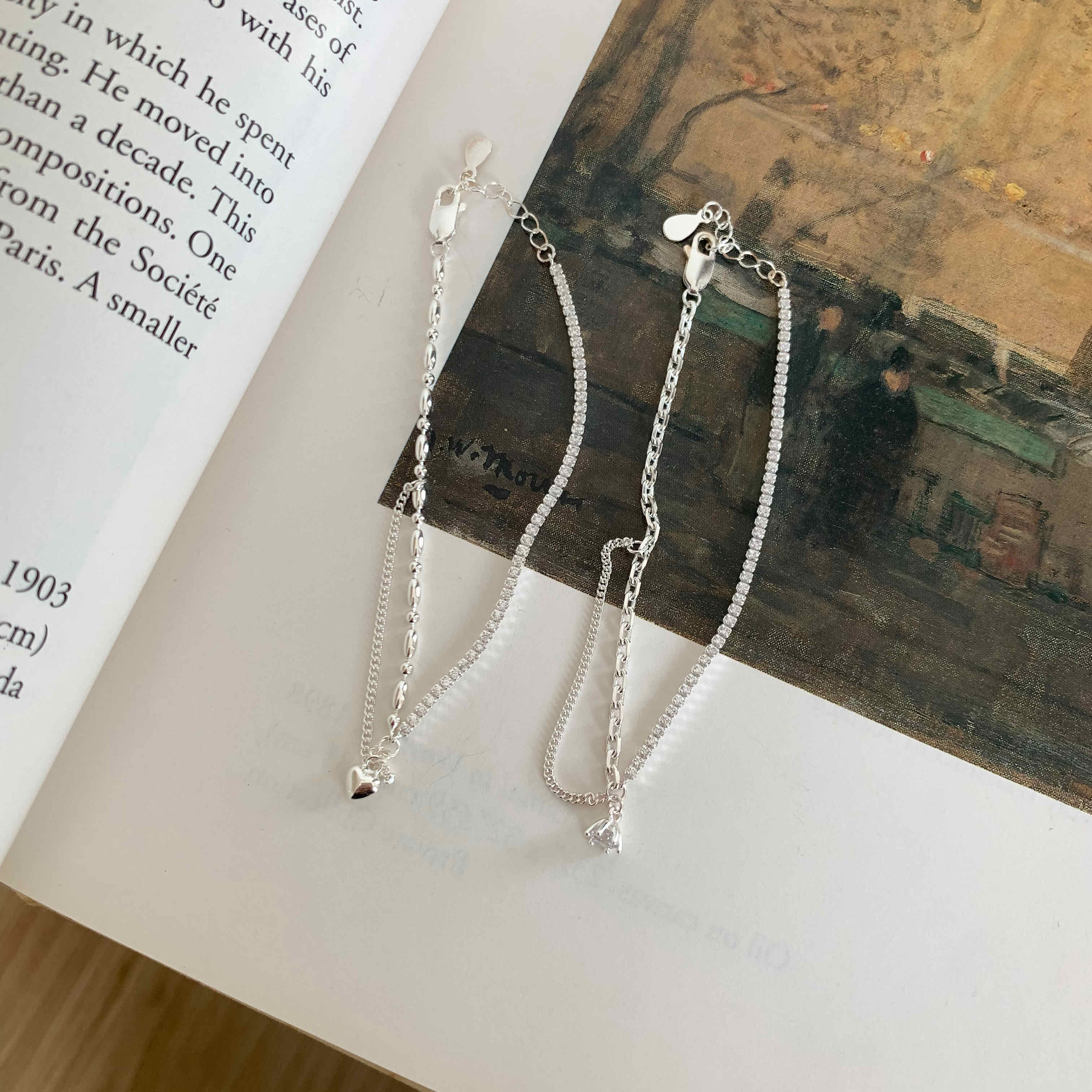 🇰🇷質感推薦！925 silver 不對稱造型手鍊｜2 style