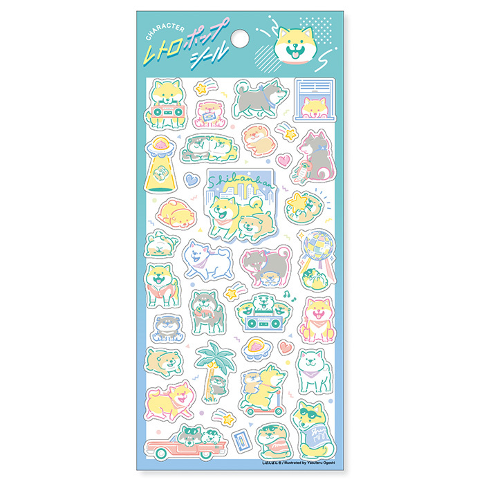 柴犬 復古流行系列 手帳貼紙｜日本Mind Wave