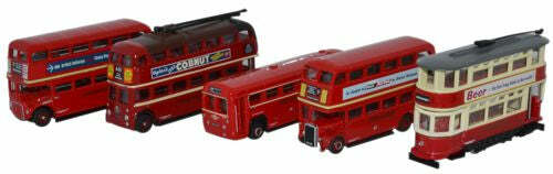 Oxford NSET02 1:148 Five Piece Bus Set 巴士組.紅.5輛