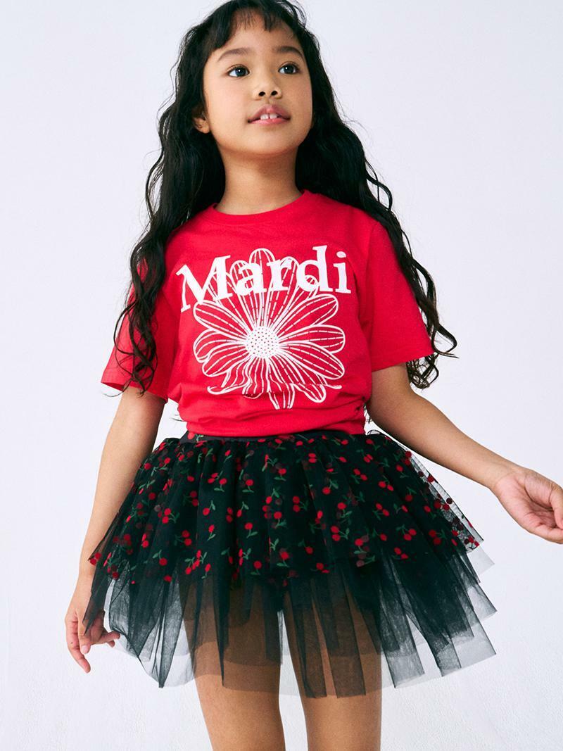 Mardi Mercredi KIDS TSHIRT FLOWERMARDI_RED WHITE
