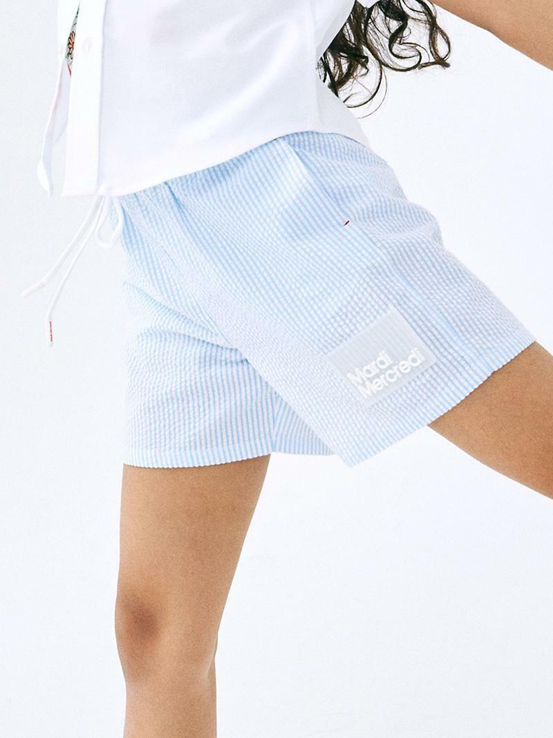 Mardi Mercredi KIDS SEERSUCKER SHORTS STRIPE_SKY