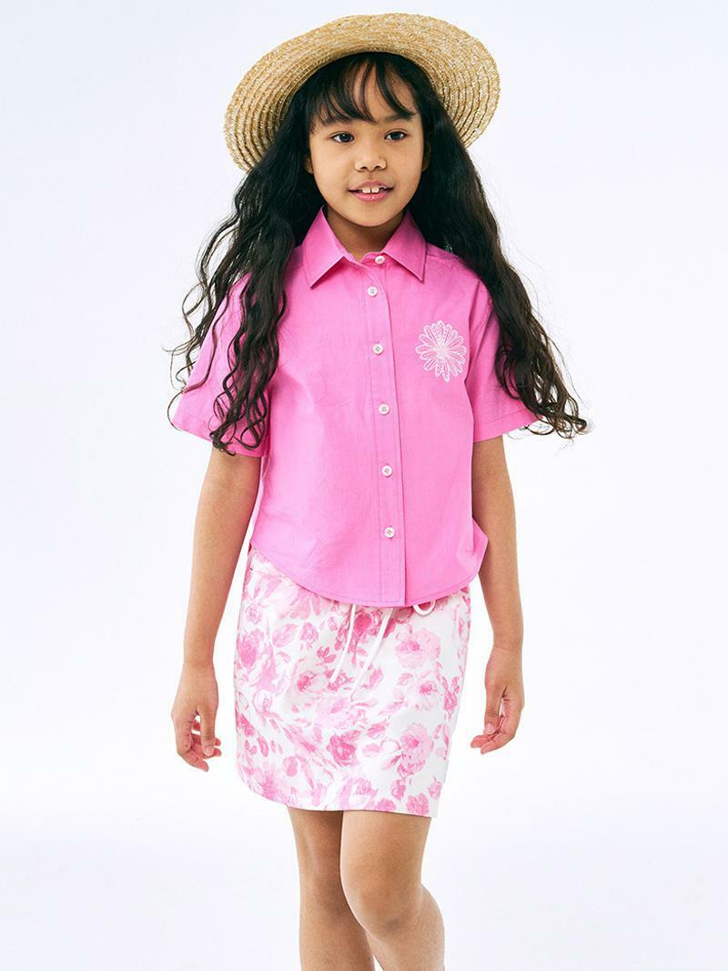 Mardi Mercredi KIDS COTTON SHIRT HALF SLEEVE_PINK LIGHTPINK