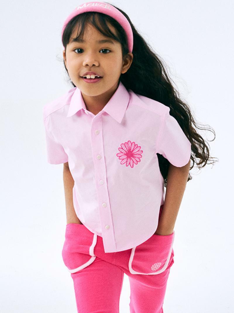 Mardi Mercredi KIDS COTTON SHIRT HALF SLEEVE_LIGHTPINK PEONY