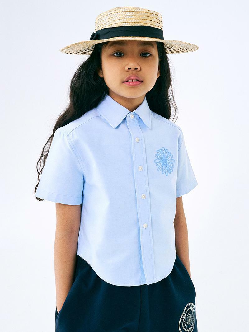 Mardi Mercredi KIDS OXFORD SHIRT HALF SLEEVE_SKY BLUE