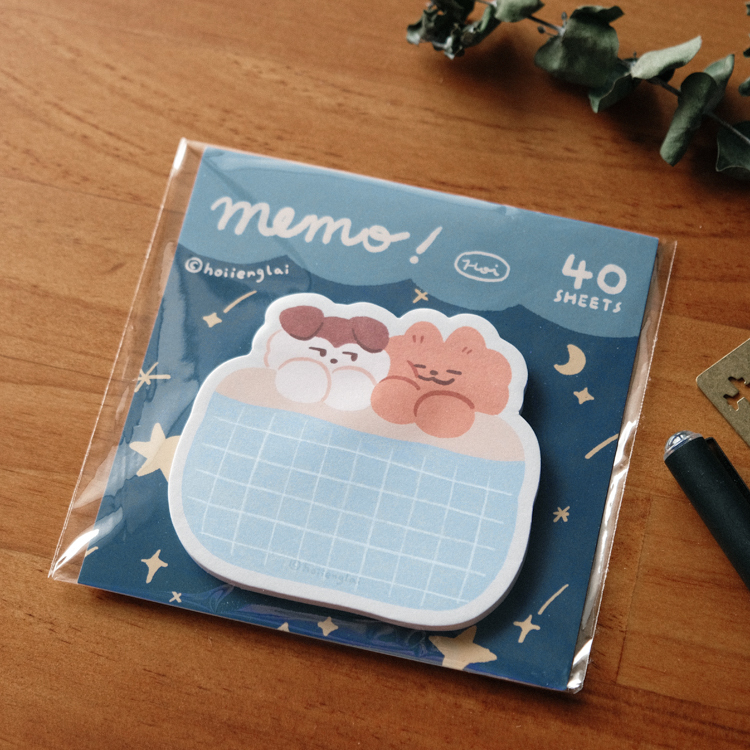 Hoi ホーイ｜絕版｜咚粒便條紙｜咚粒擠被窩