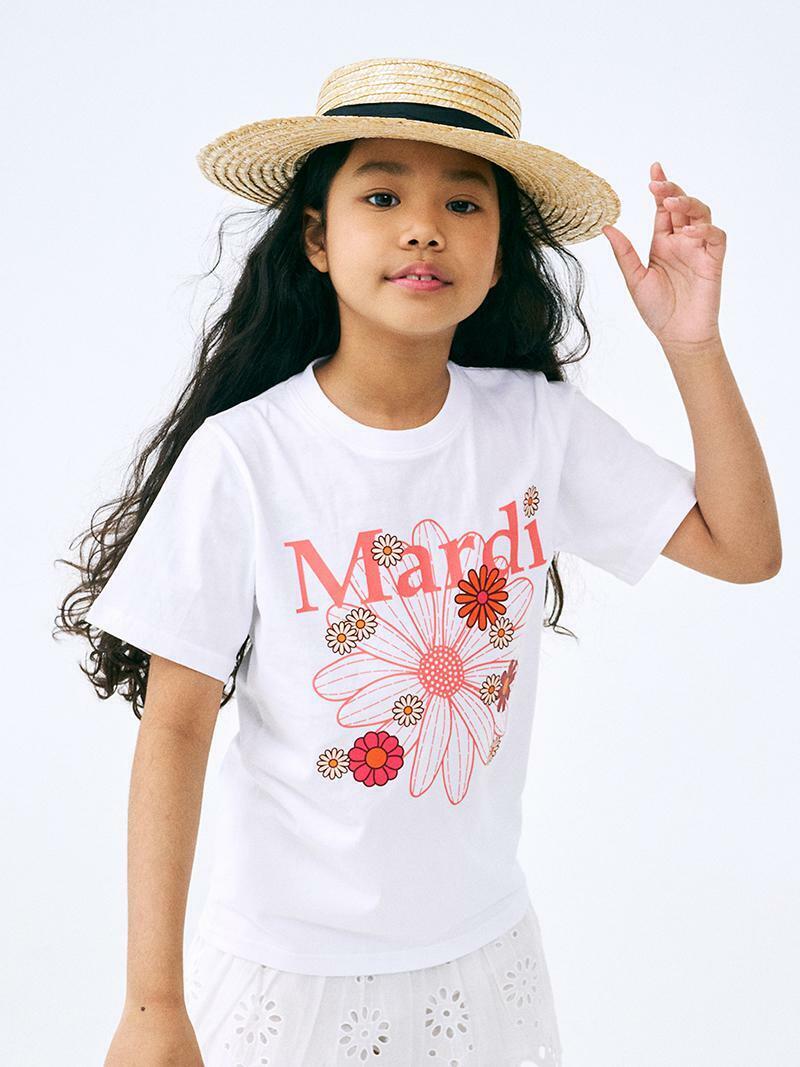 Mardi Mercredi KIDS TSHIRT FLOWERMARDI BLOSSOM_WHITE CORAL