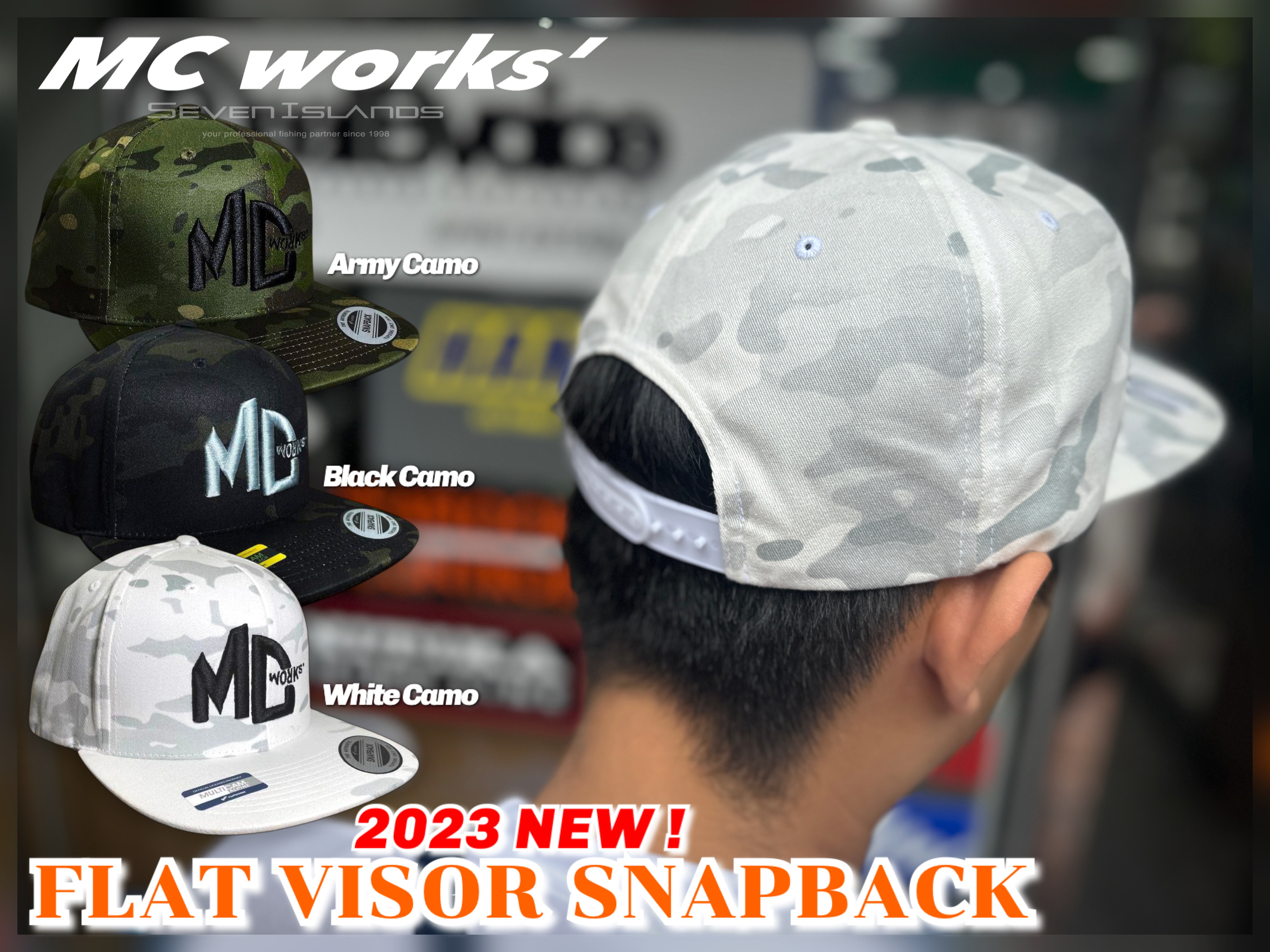 MC WORKS' 23 Flat Visor Snapback