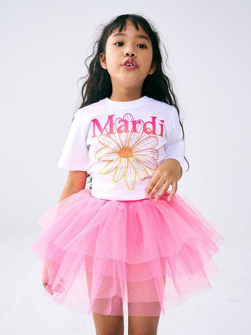 Mardi Mercredi KIDS TSHIRT FLOWERMARDI GRADATION_WHITE PINK