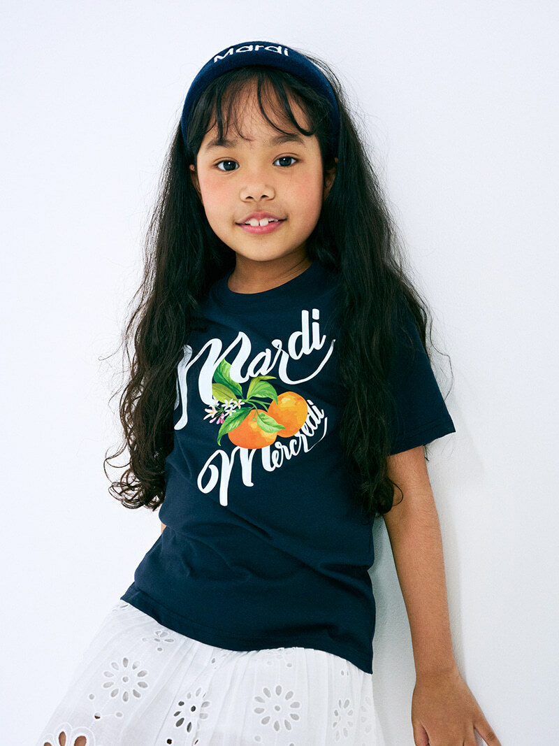 Mardi Mercredi KIDS TSHIRT ORANGE BLOSSOM_NAVY