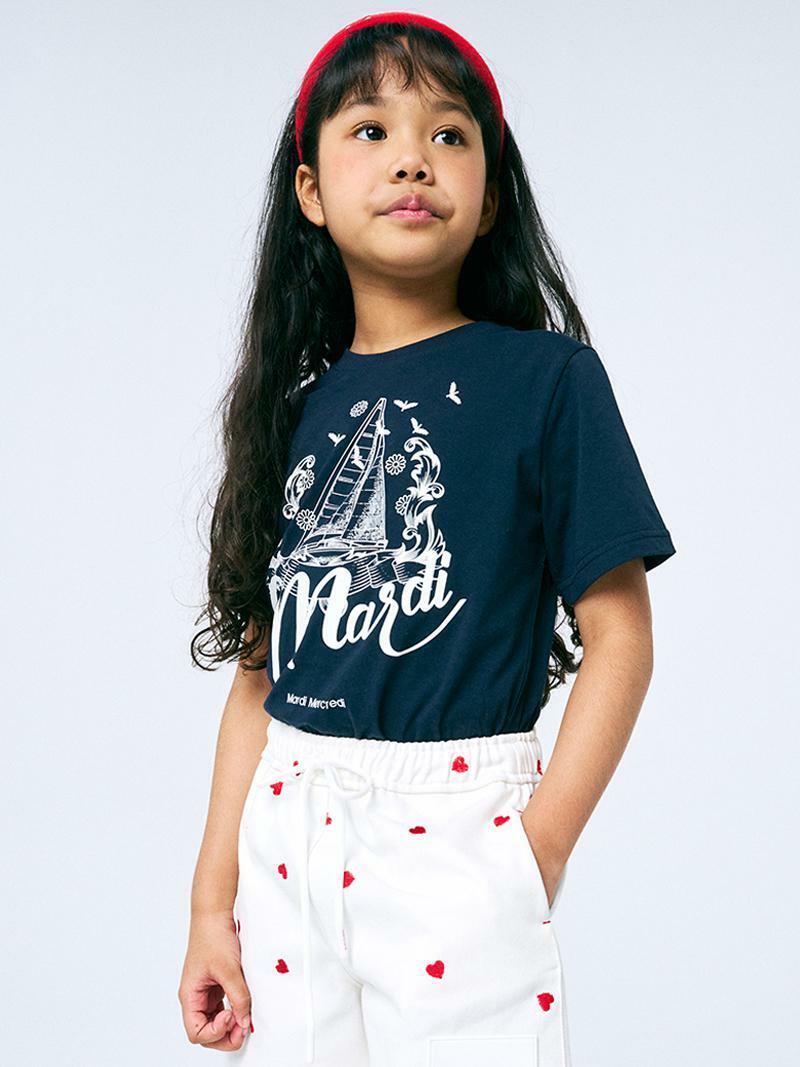 Mardi Mercredi KIDS TSHIRT BON VOYAGE_NAVY WHITE