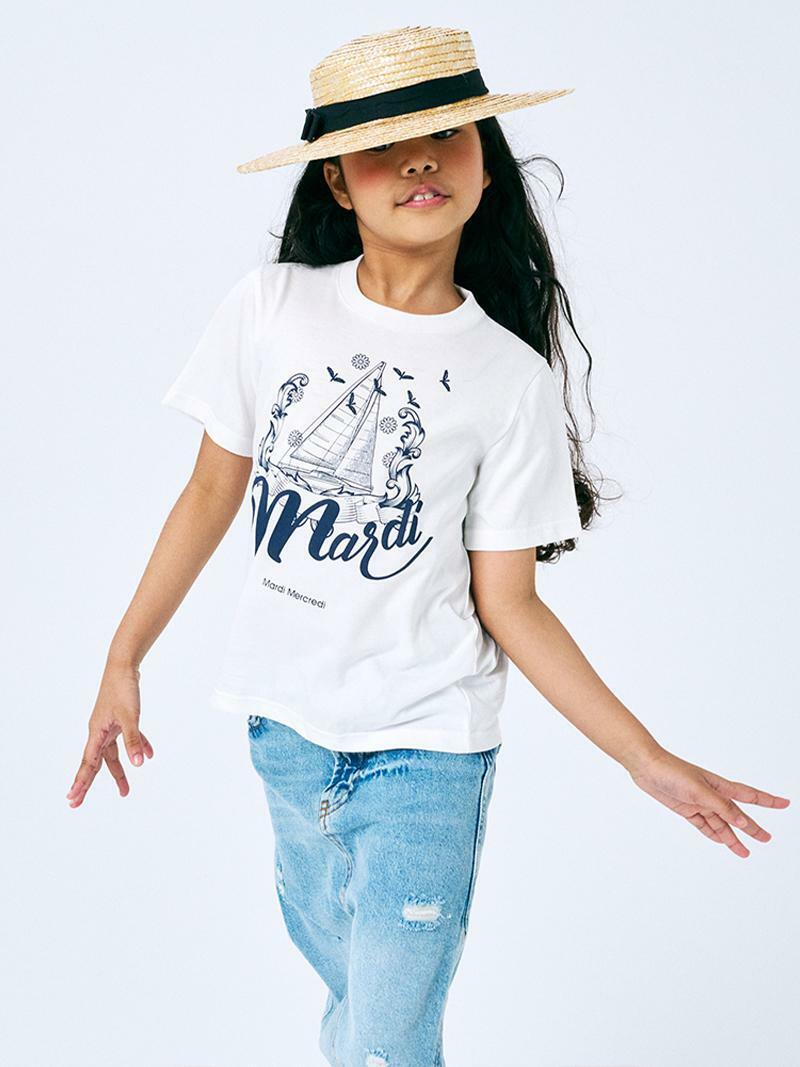 Mardi Mercredi KIDS TSHIRT BON VOYAGE_IVORY NAVY