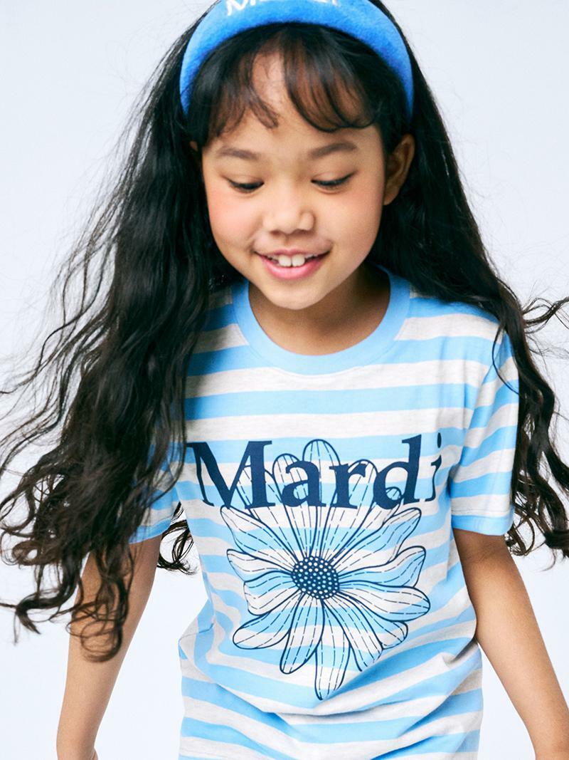 Mardi Mercredi KIDS MARINE TSHIRT FLOWERMARDI_SKY NAVY