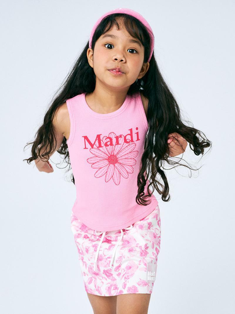Mardi Mercredi KIDS WAFFLE SLEEVELESS FLOWERMARDI_PINK PINK