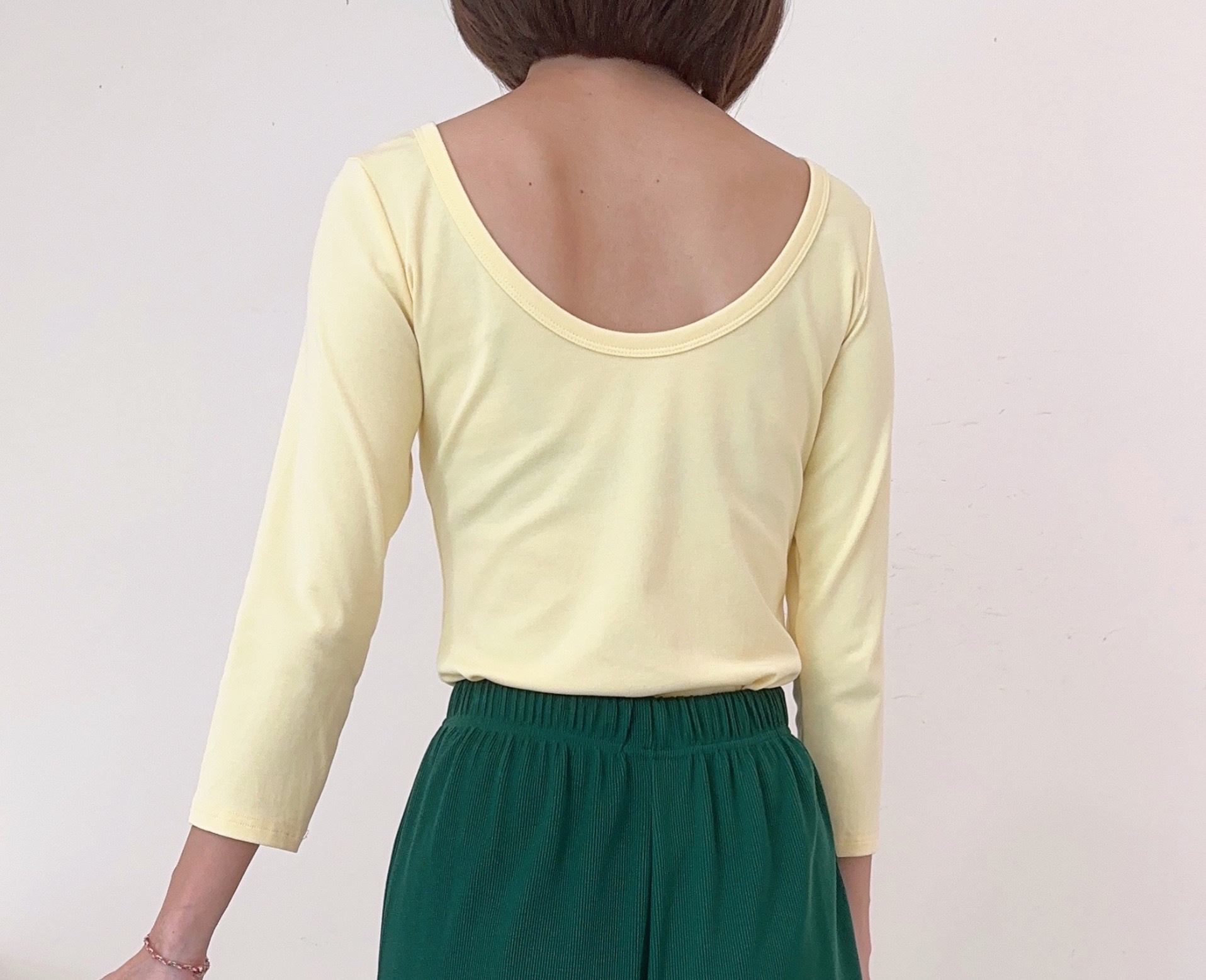M/SLEEVE PLAIN BLOUSE