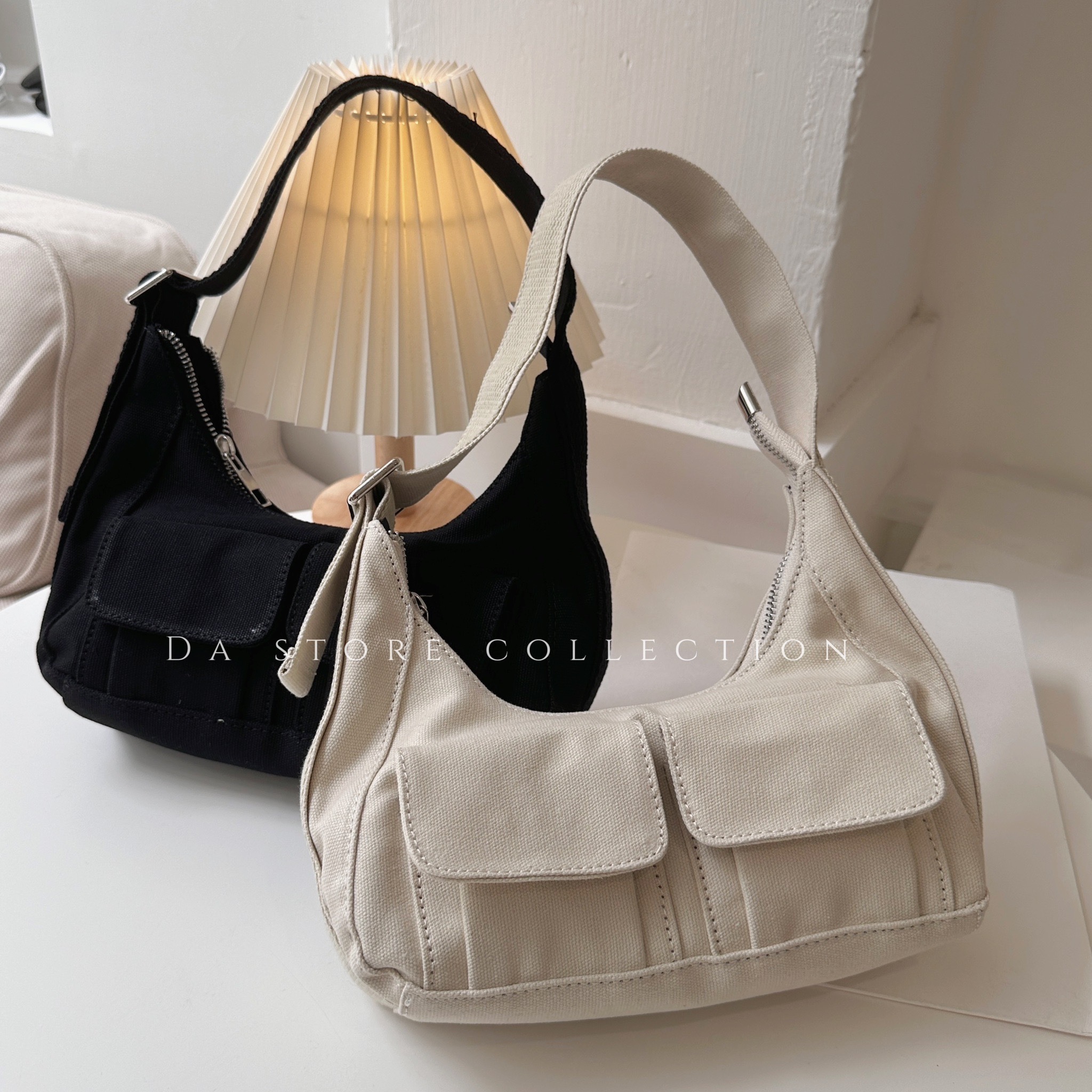 甜酷工裝風帆布腋下包/二色