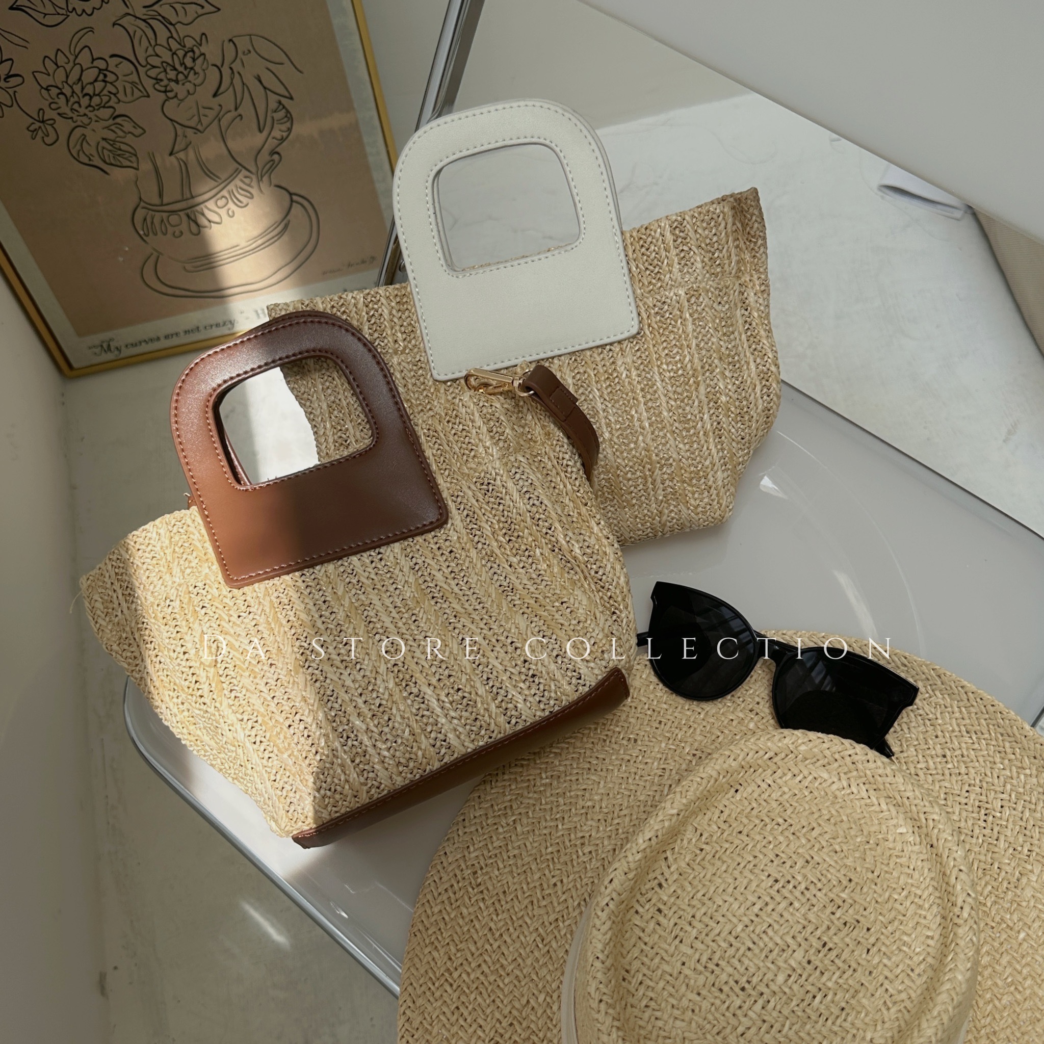 峇厘島沙灘草編水桶包/二色/渡假必備