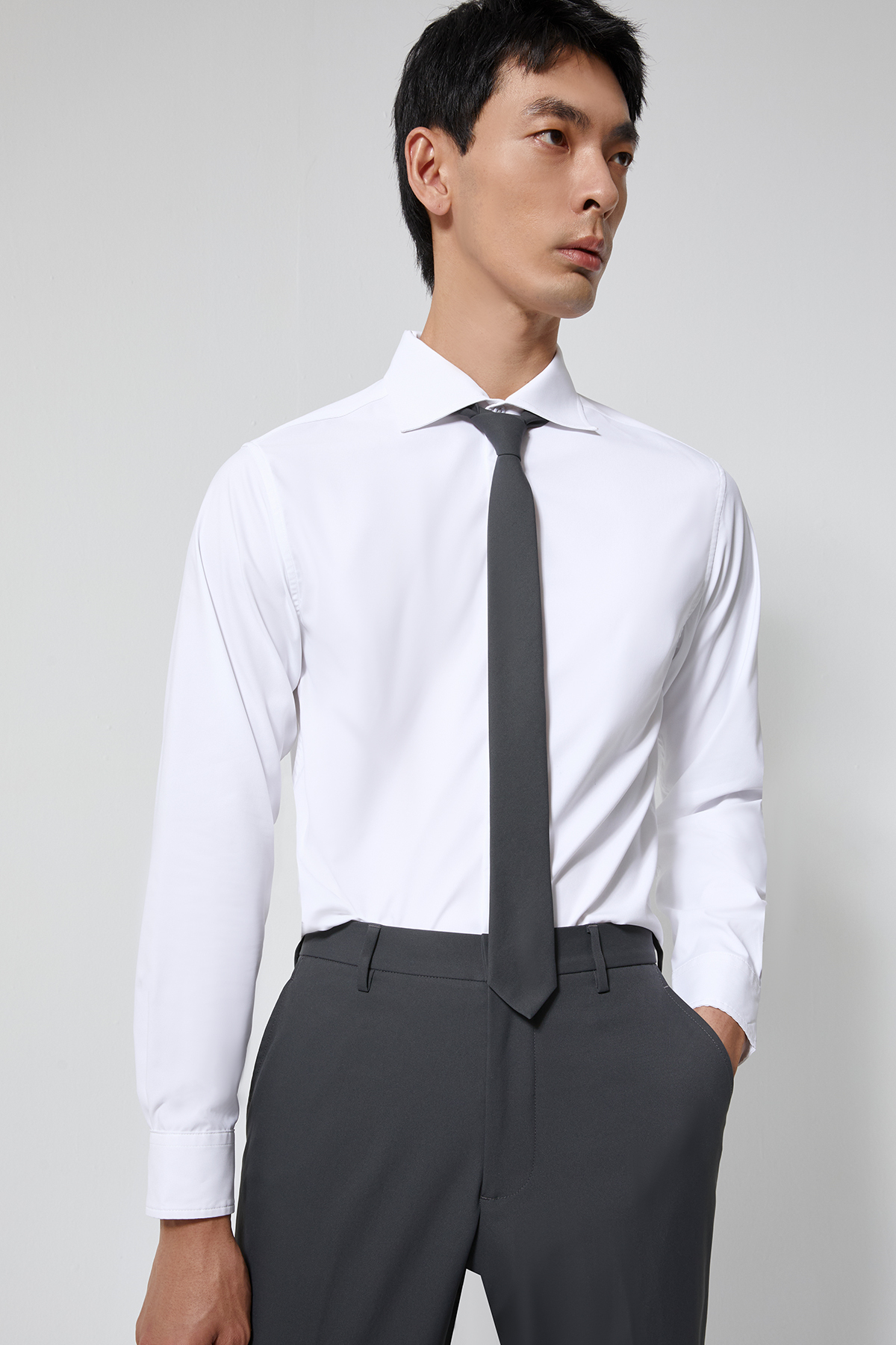 BIZ 防潑水窄版領帶（鐵灰）