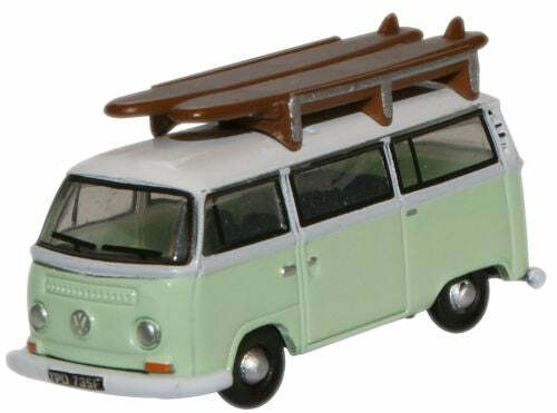 Oxford NVW007 1:148 Birch Green White VW Minibus 福斯小巴.綠白