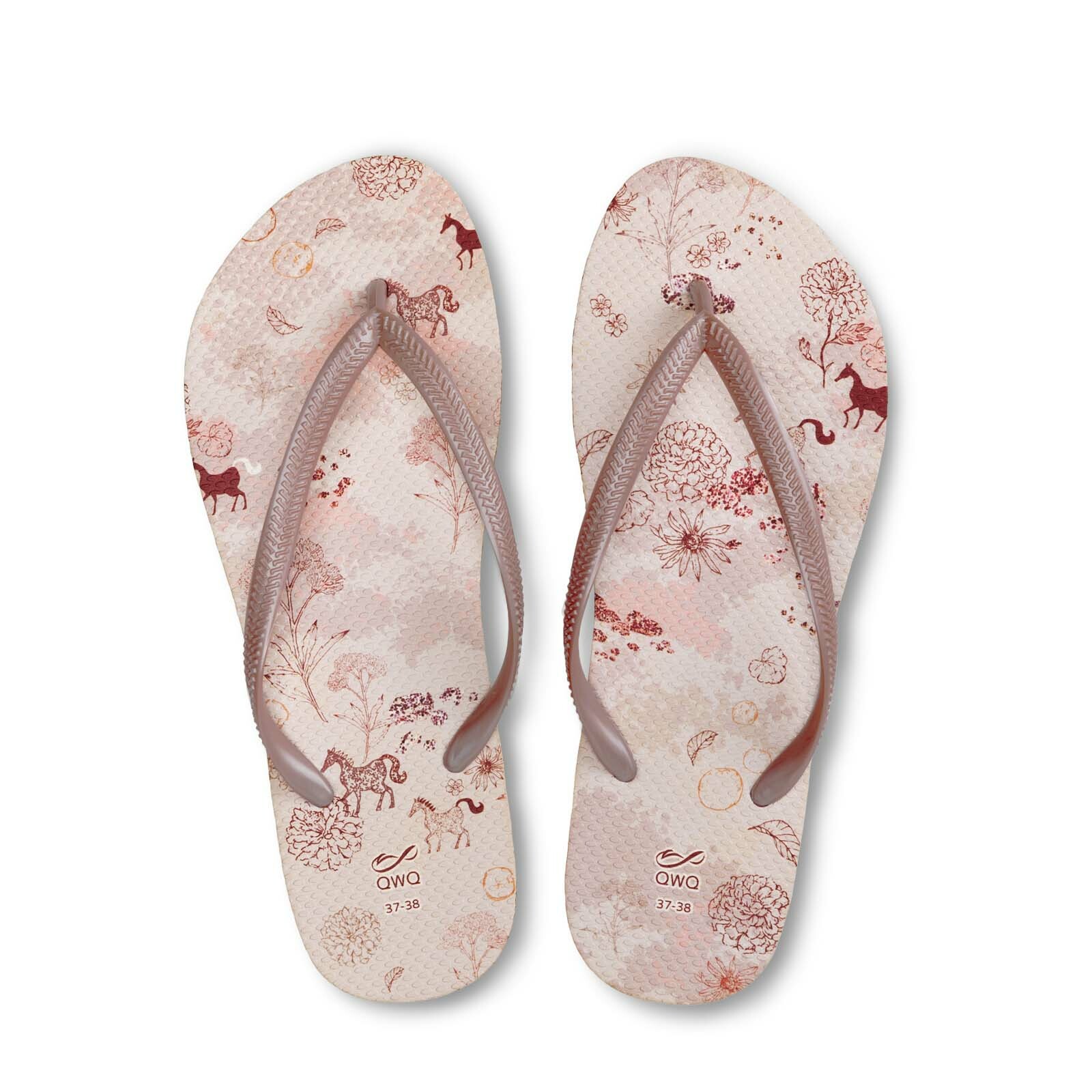 露台上的波麗 火之國 女款細帶人字夾腳拖鞋 薔薇金