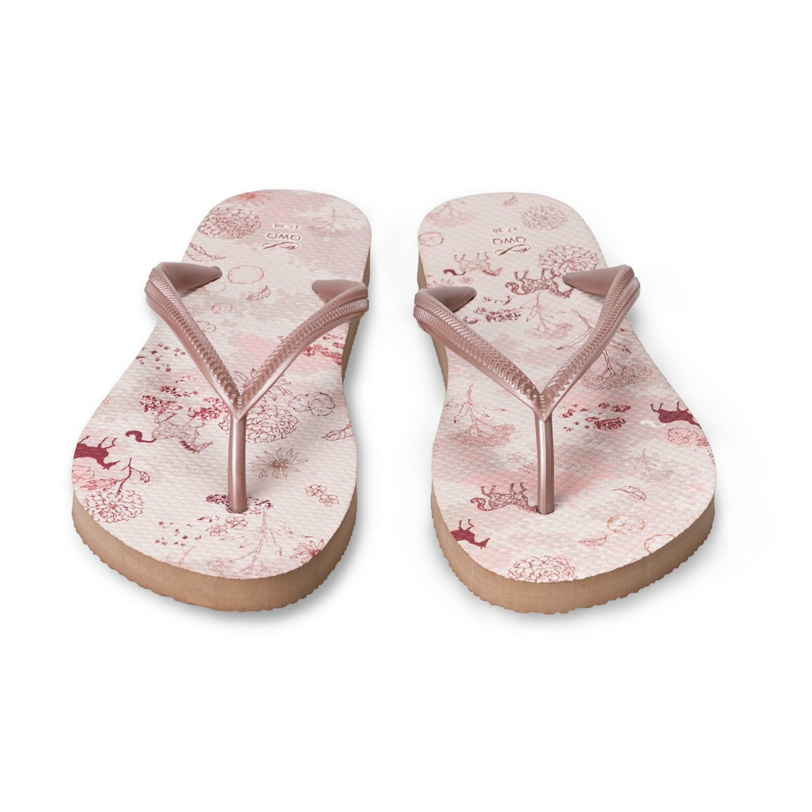 露台上的波麗 火之國 女款細帶人字夾腳拖鞋 薔薇金