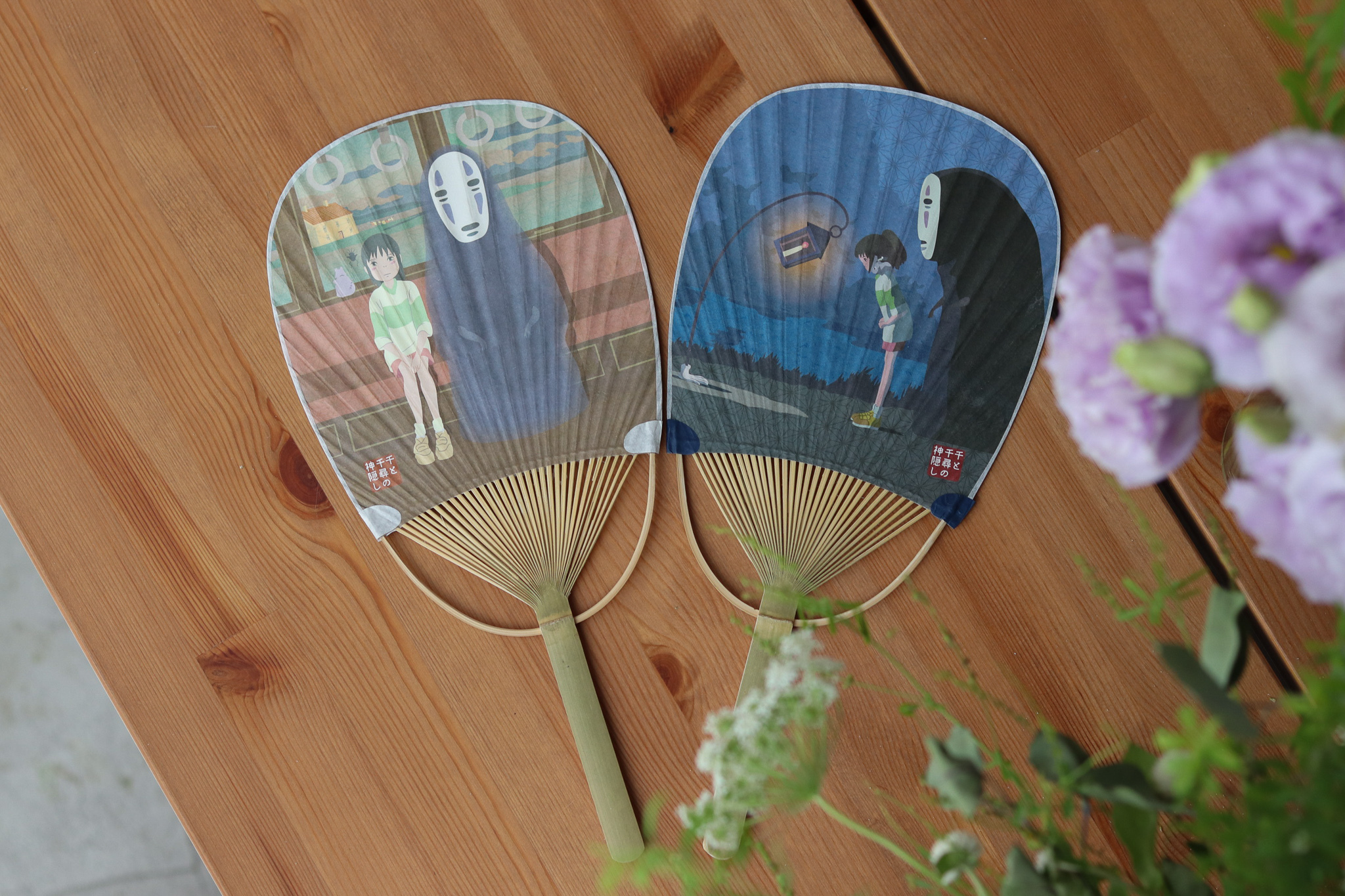日本 吉卜力 神隱少女 小判型 竹扇