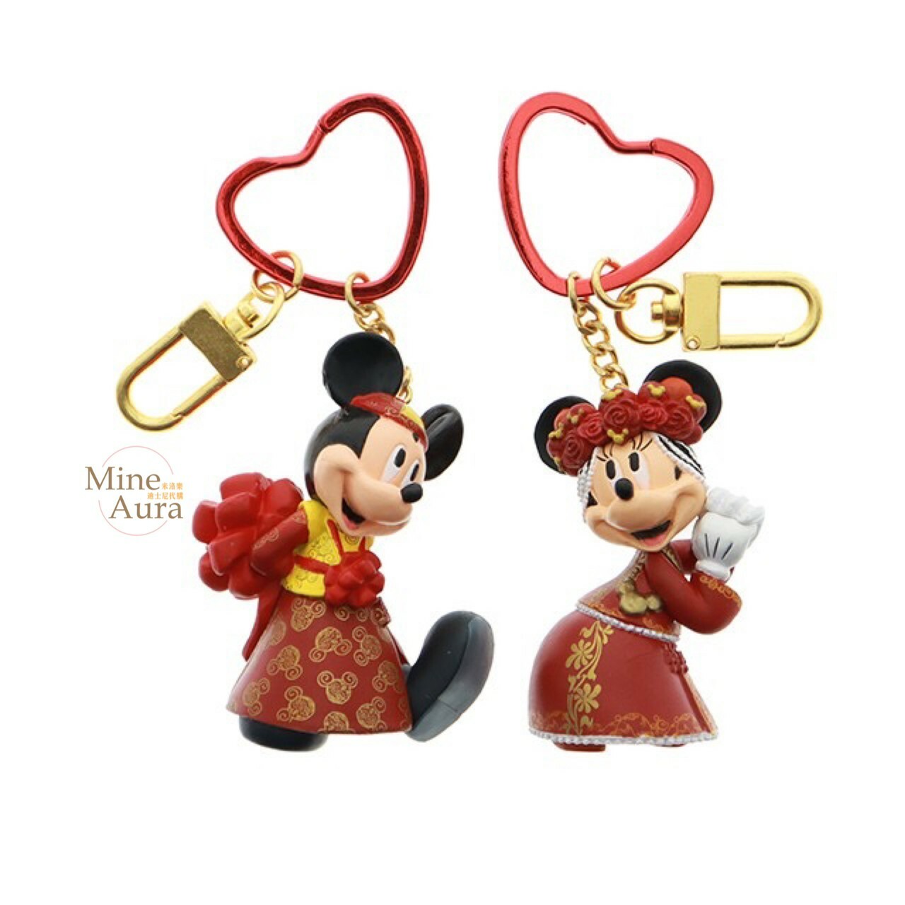 米奇 Mickey 米妮 Minnie 中式旗袍 造型 鑰匙圈 吊飾 2入組 -香港迪士尼樂園