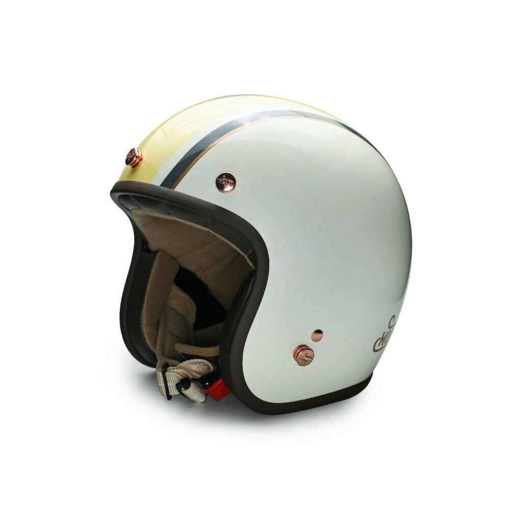 MODER MERLIN 亮光奶白黃 3/4罩 復古帽 梅林