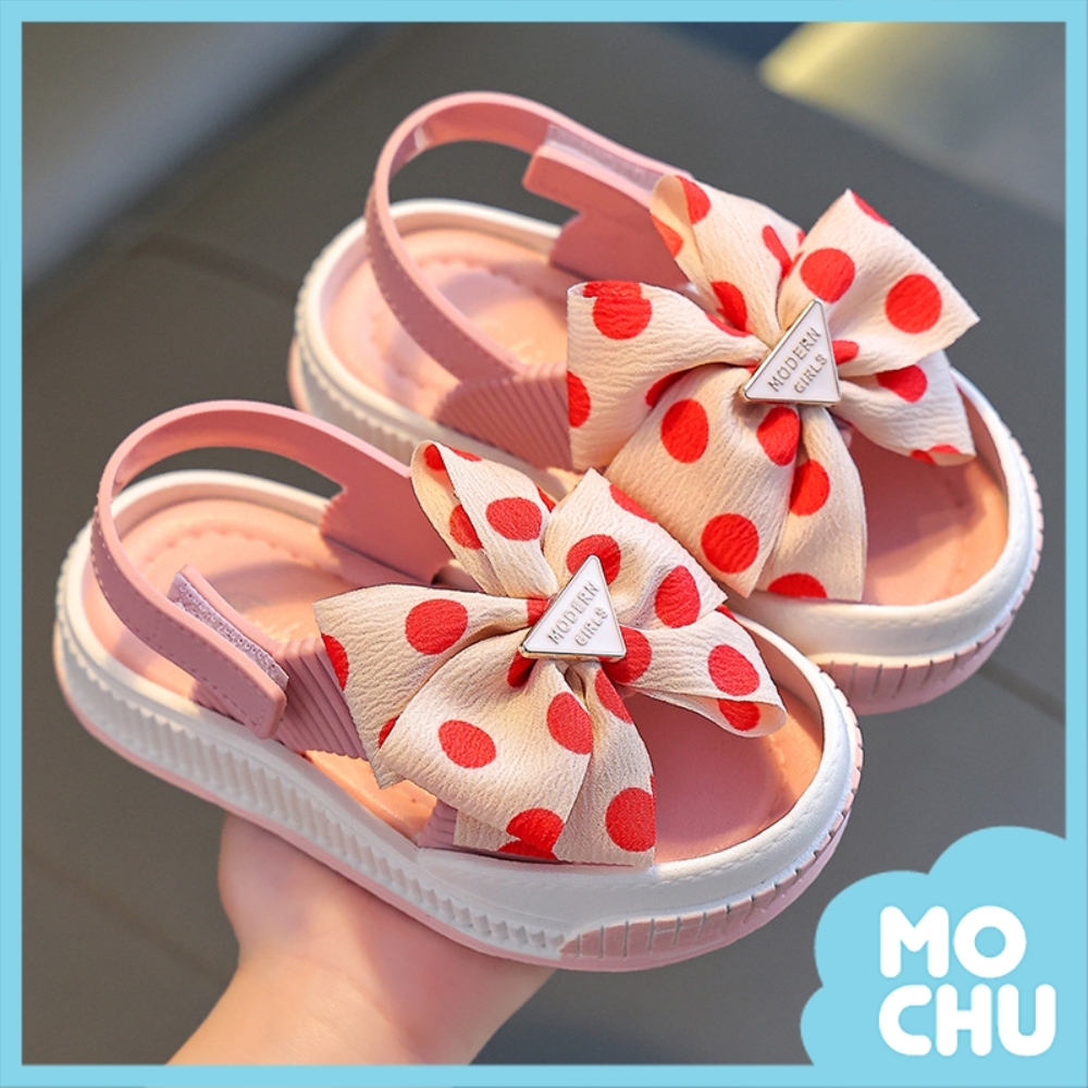 (31碼現貨)倒三角字母波點兒童涼鞋