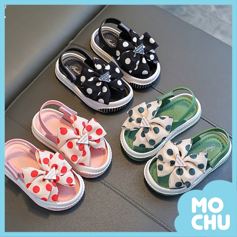 (31碼現貨)倒三角字母波點兒童涼鞋