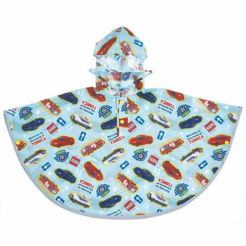 日本Skater TOMICA高撥水性兒童斗篷款雨衣 80-100cm