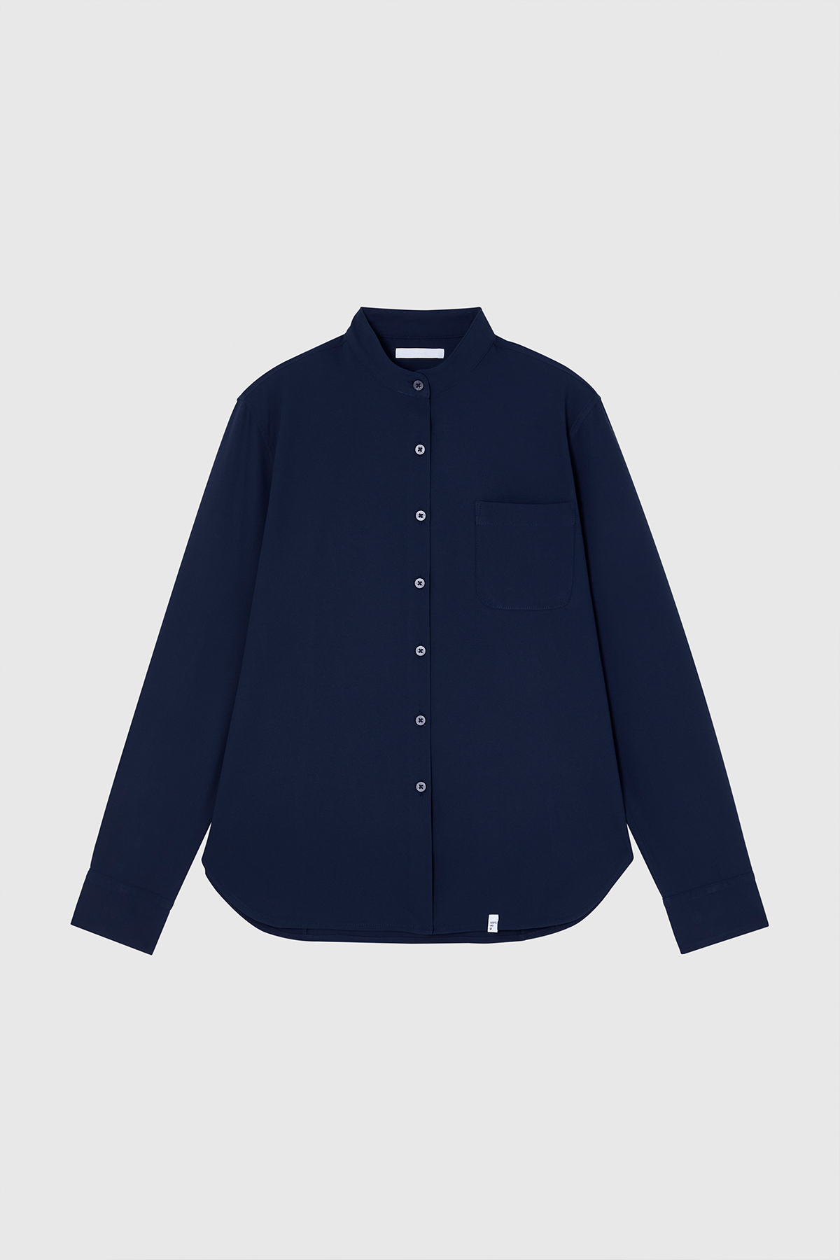 INFINITY 立領長袖襯衫 女（深海藍）