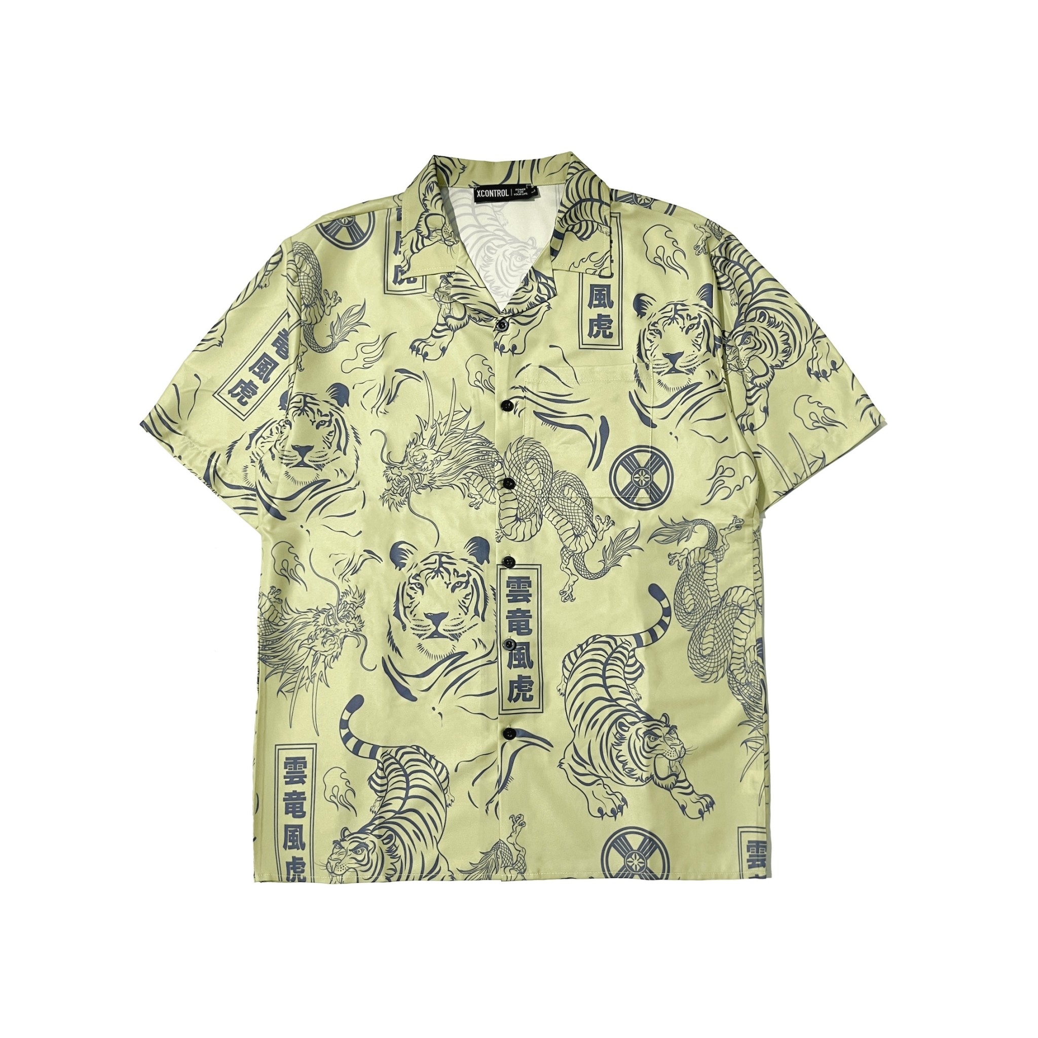 XCTRL 雲龍風虎卡其-短袖襯衫