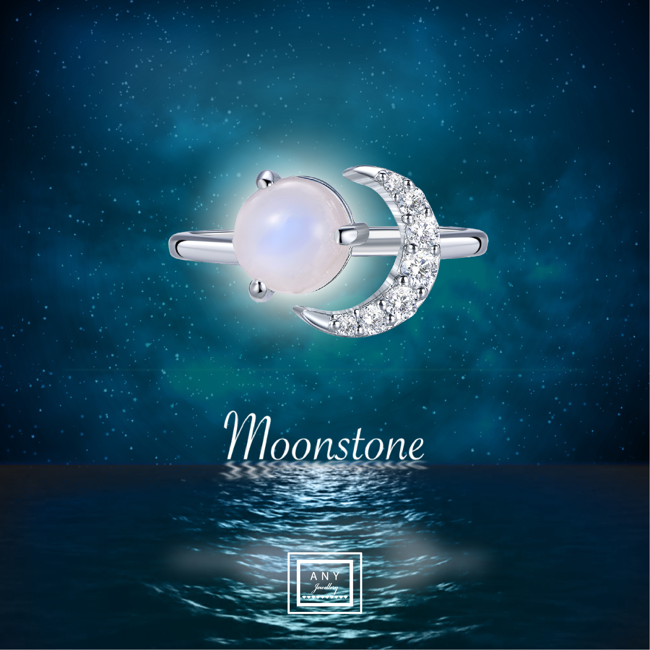 R6215  月亮石 「戀人之石」介指