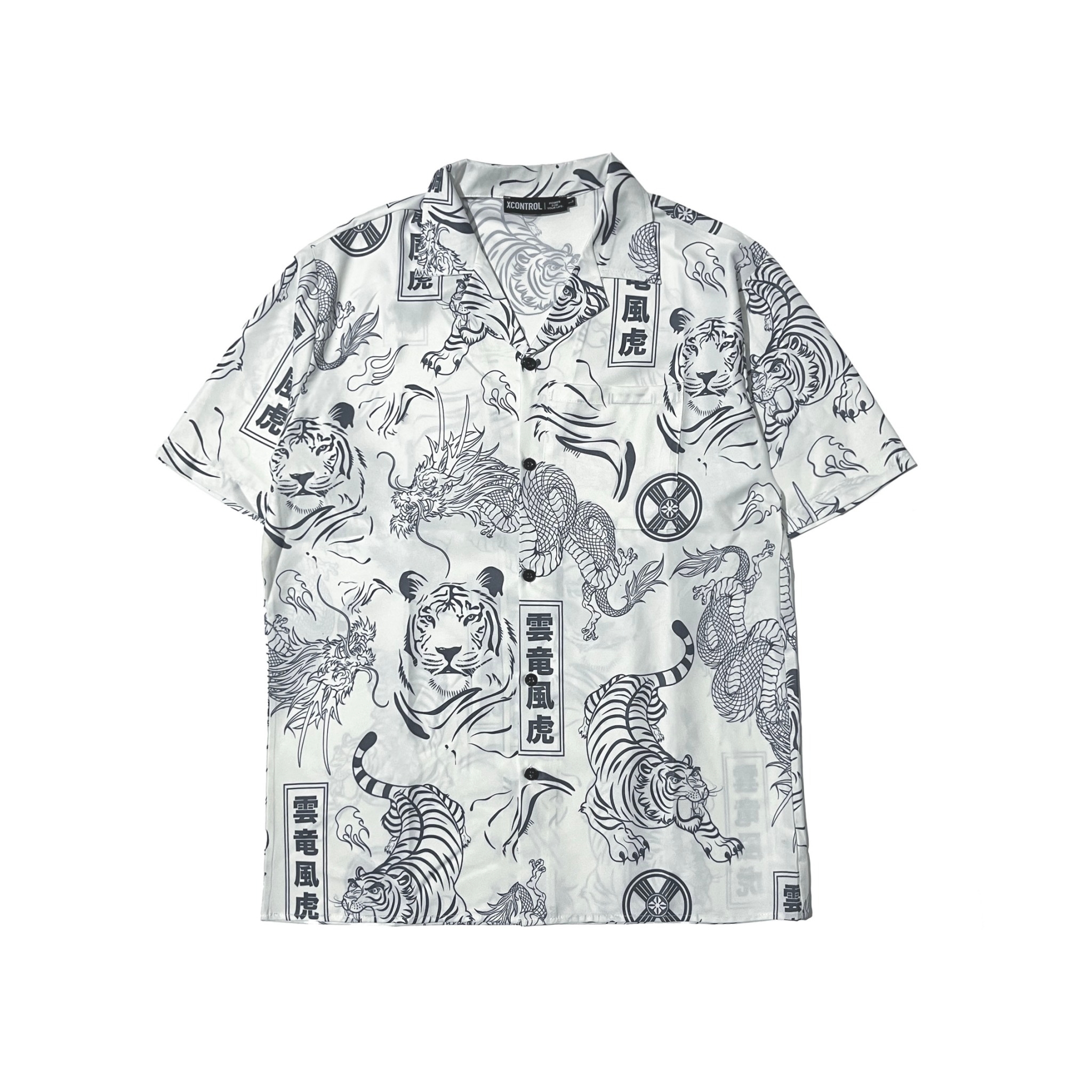 XCTRL 雲龍風虎白-短袖襯衫