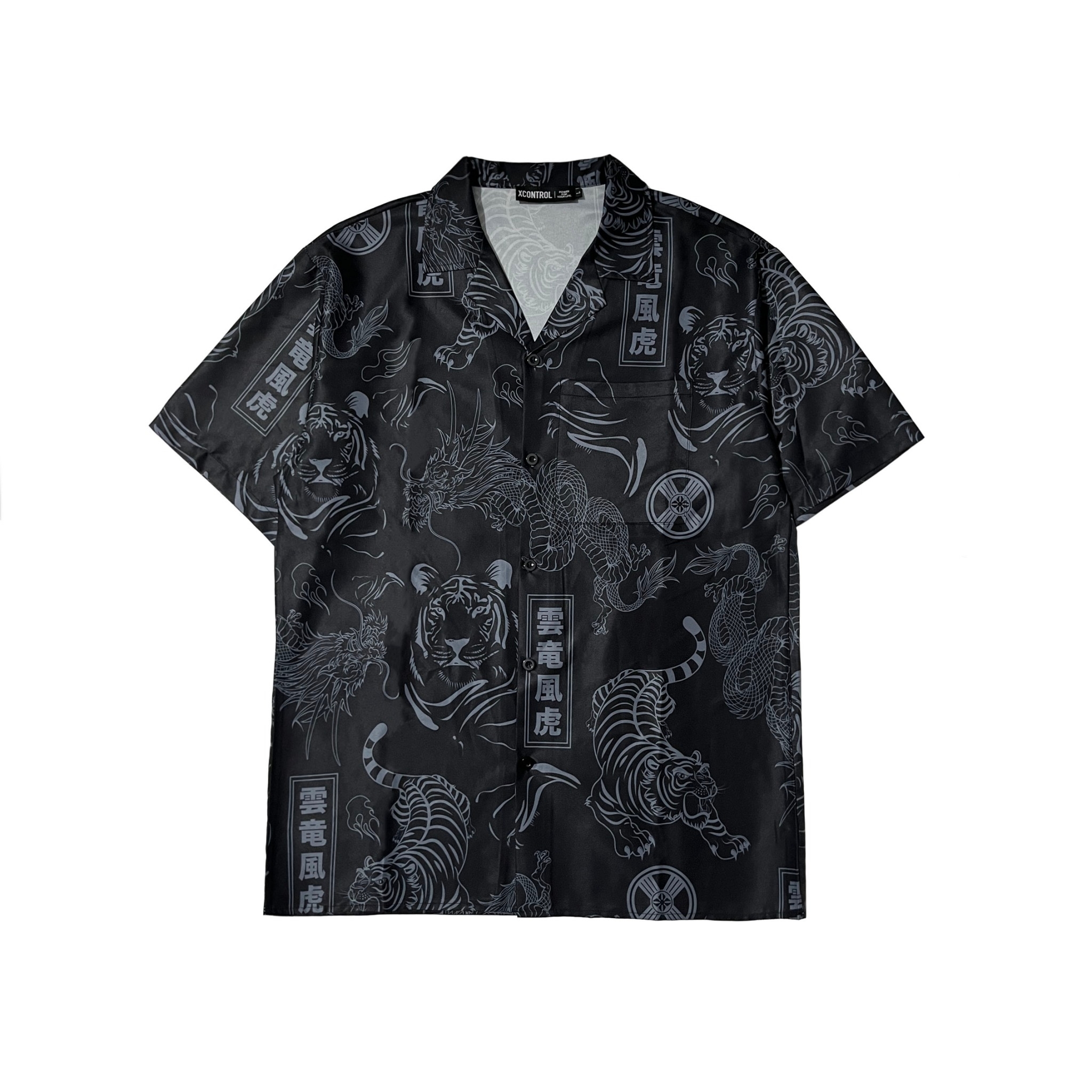 XCTRL 雲龍風虎黑-短袖襯衫