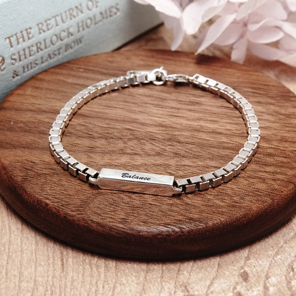 誓約手鍊 細版 925純銀刻字手鍊  客製化訂製