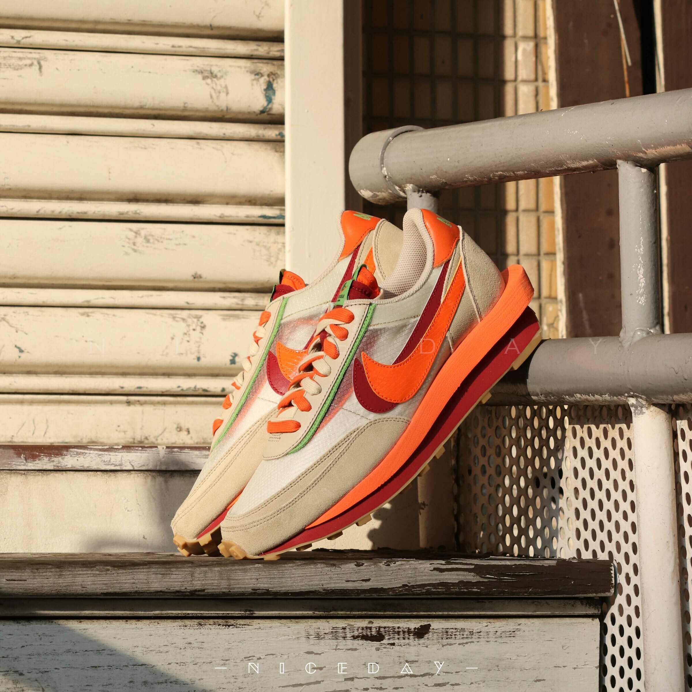 NICEDAY 代購 Nike x clot x sacai 橘 米白橘 男女 聯名款 DH1347-100