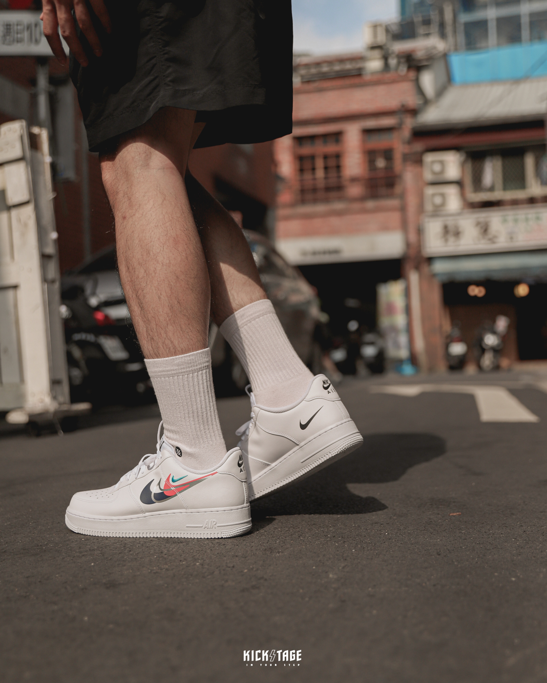[特價售出無退換] 男鞋 NIKE AIR FORCE 1 Multi Swoosh AF1 全白多勾 勾勾爆擊 4勾 白彩虹 低筒 休閒鞋【FJ4226-100】WAF1
