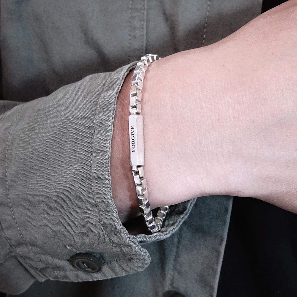 誓約手鍊 寬版 925純銀刻字手鍊  客製化訂製