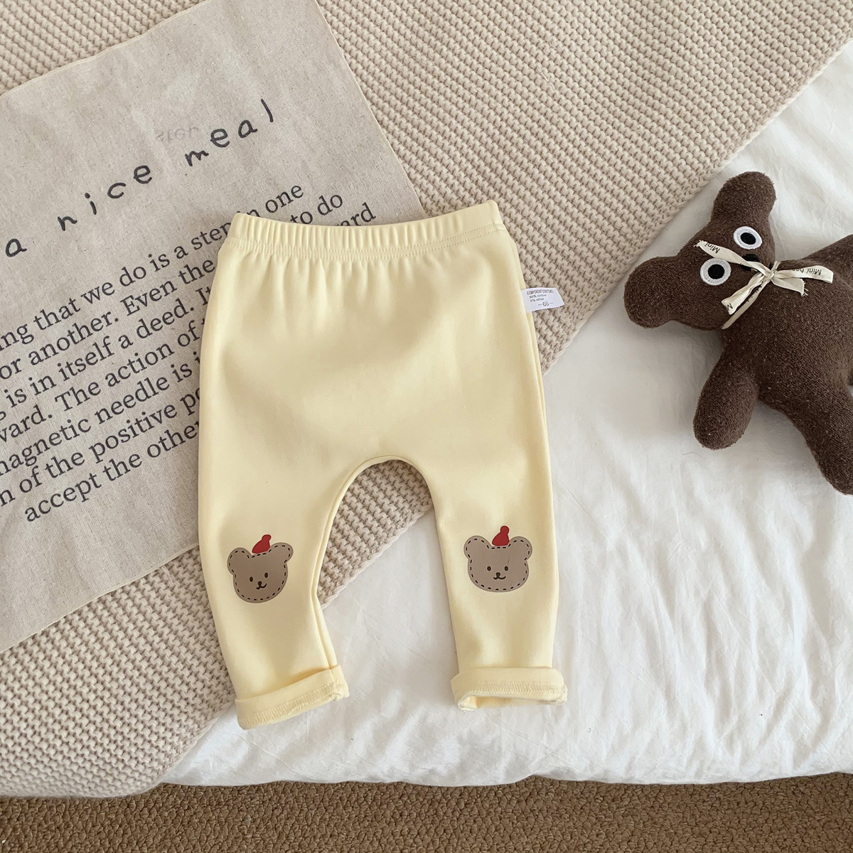 K22BE_SS23_C🐻奶油色韓風熊熊打底褲(pre-order)