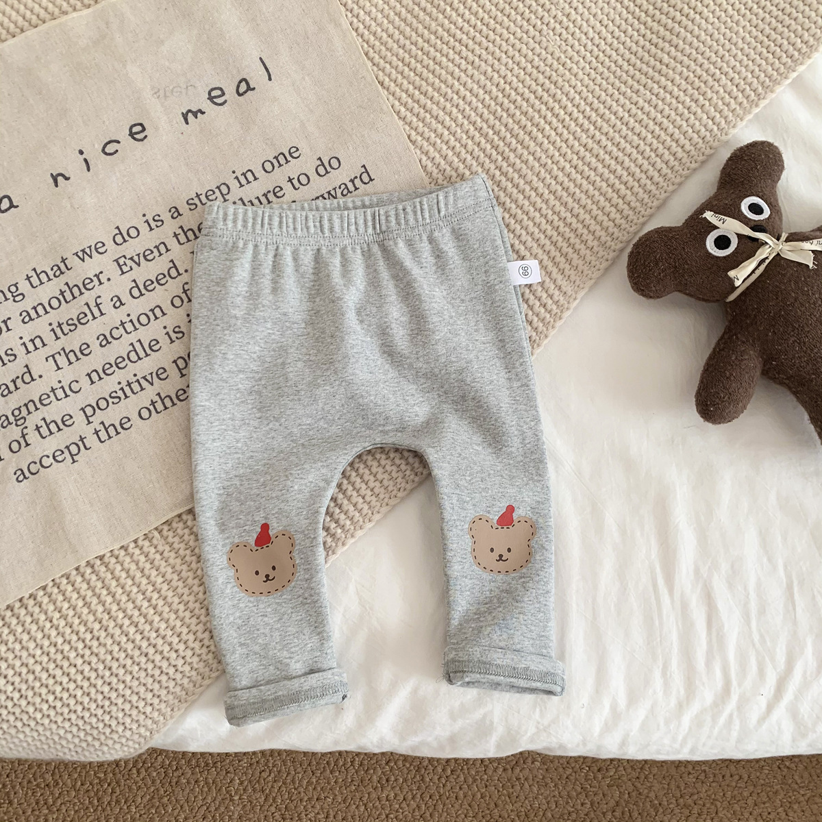 K23GY_SS23_C🐻灰色韓風熊熊打底褲(pre-order)