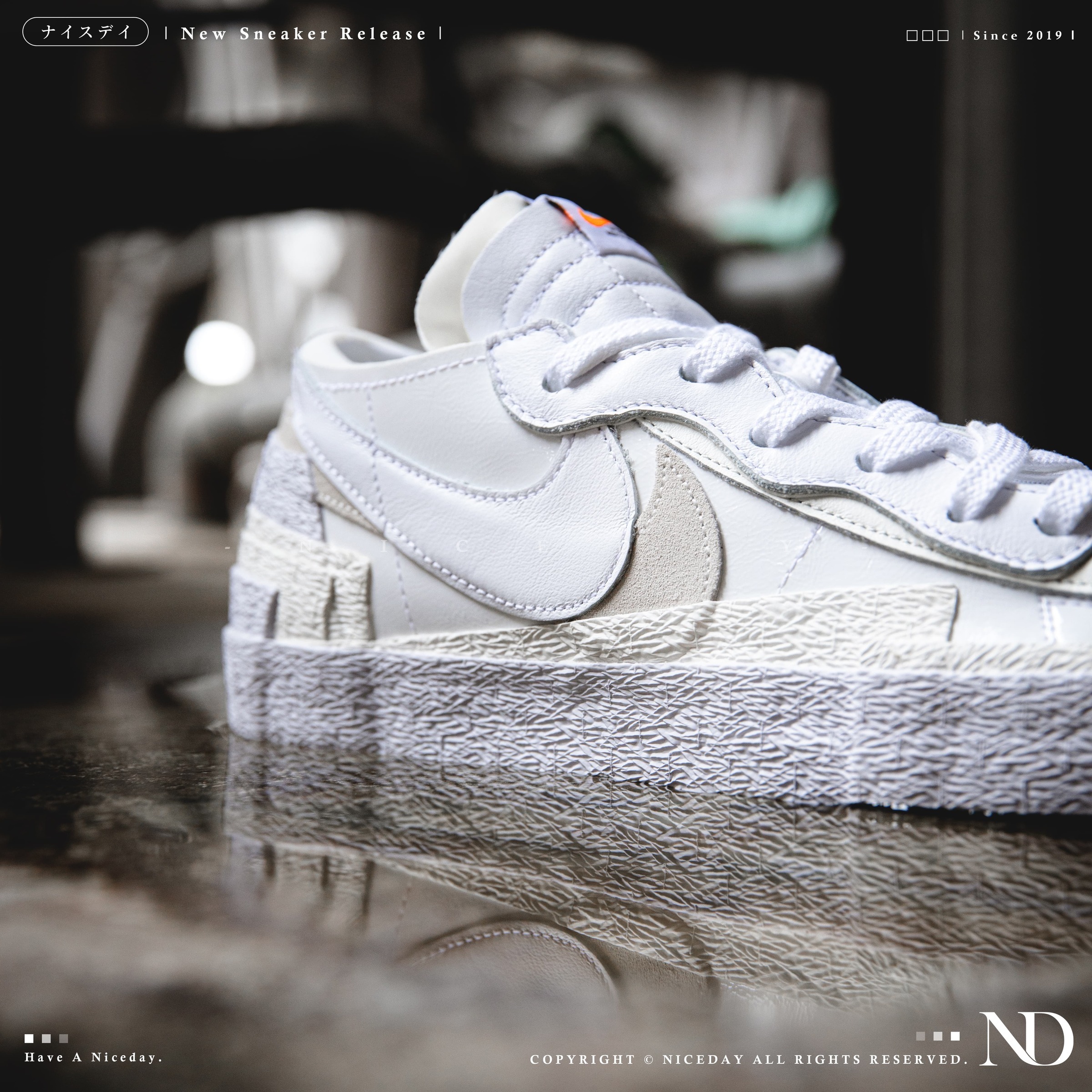 Niceday 代購 NIKE Blazer Low x SACAI 聯名 全白 男女 DM6443-100