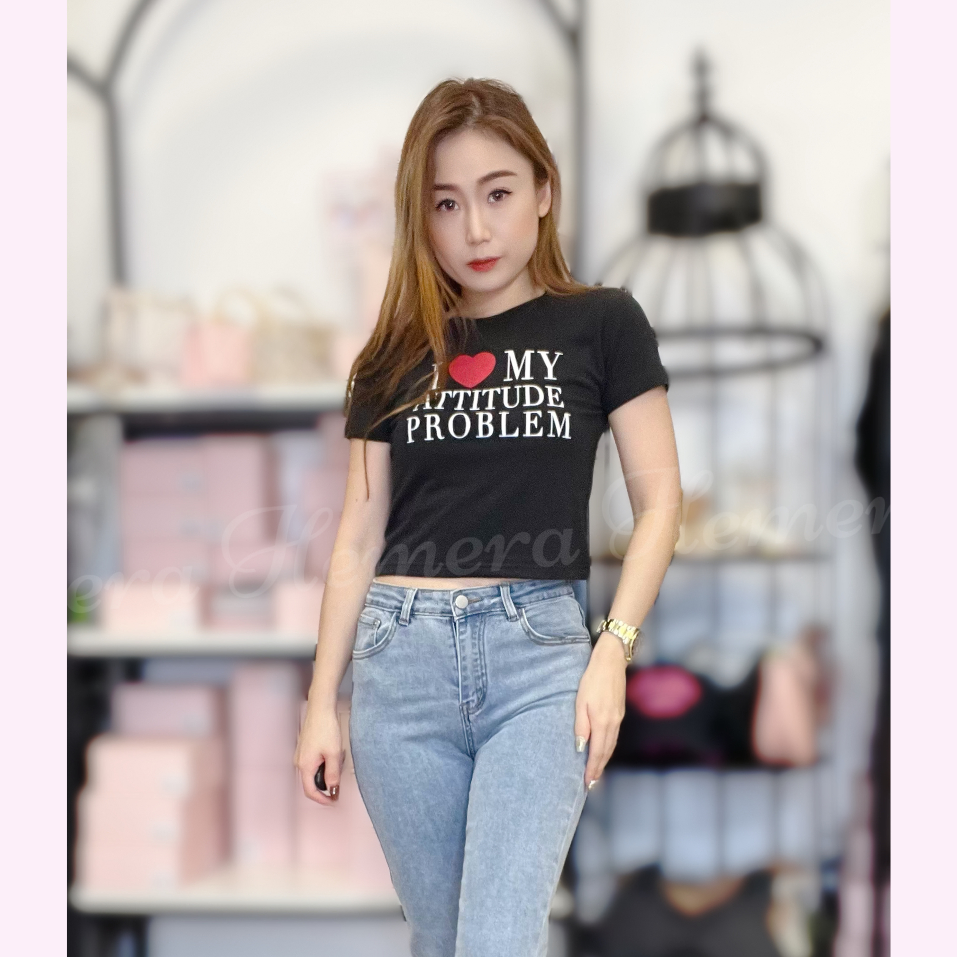 TP23W0526 I LOVE MY ATTITUDE PROBLEM T-SHIRT